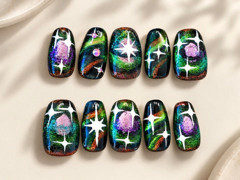 Pretty Pressed Nail Set — Cosmic Crush